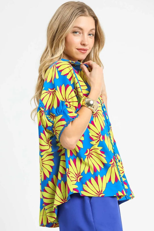 Printed Button-Up Relaxed Shirt