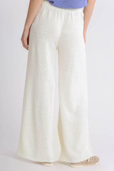 Full Size Elastic Waistband Wide Leg Sweater Pants Plus Size
