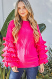 Puffy Ruffles Sleeve Cozy Sweater