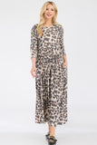 Full Size Leopard Print Asymmetric Tiered Midi-Dress Plus Size