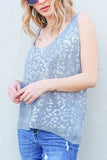 Leopard Foil Print Sleeveless Sweater Top