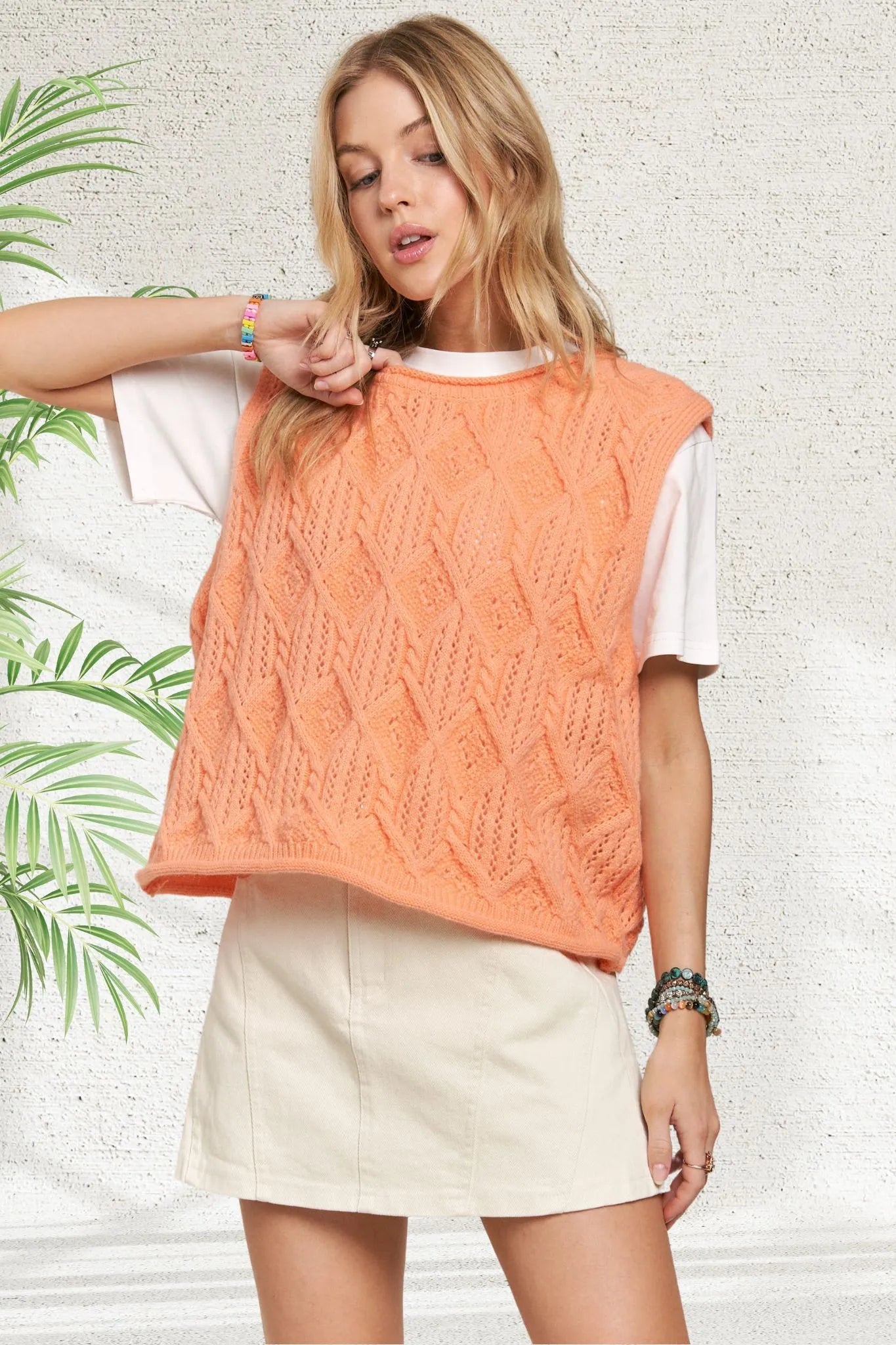 Lightweight Sweater Boxy Vest Top