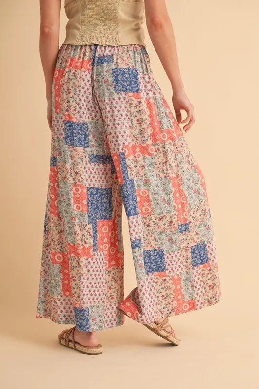 Printed Wide Leg Pants