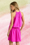 Halter Neck Smocking Waist Dress