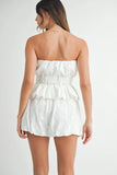 Floral Eyelet Lace Tube Top and Short Set