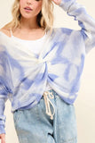 Blue Tie Dye Twisted Sweater