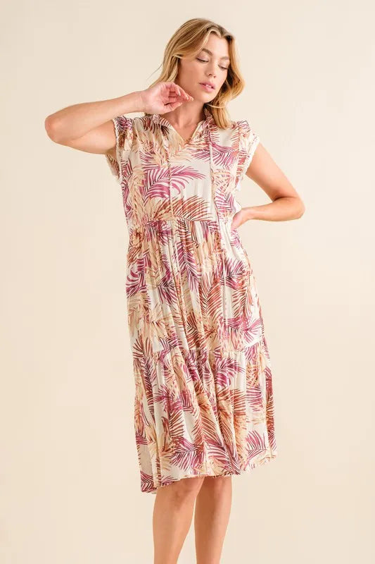 Boho Printed Tiered Dress