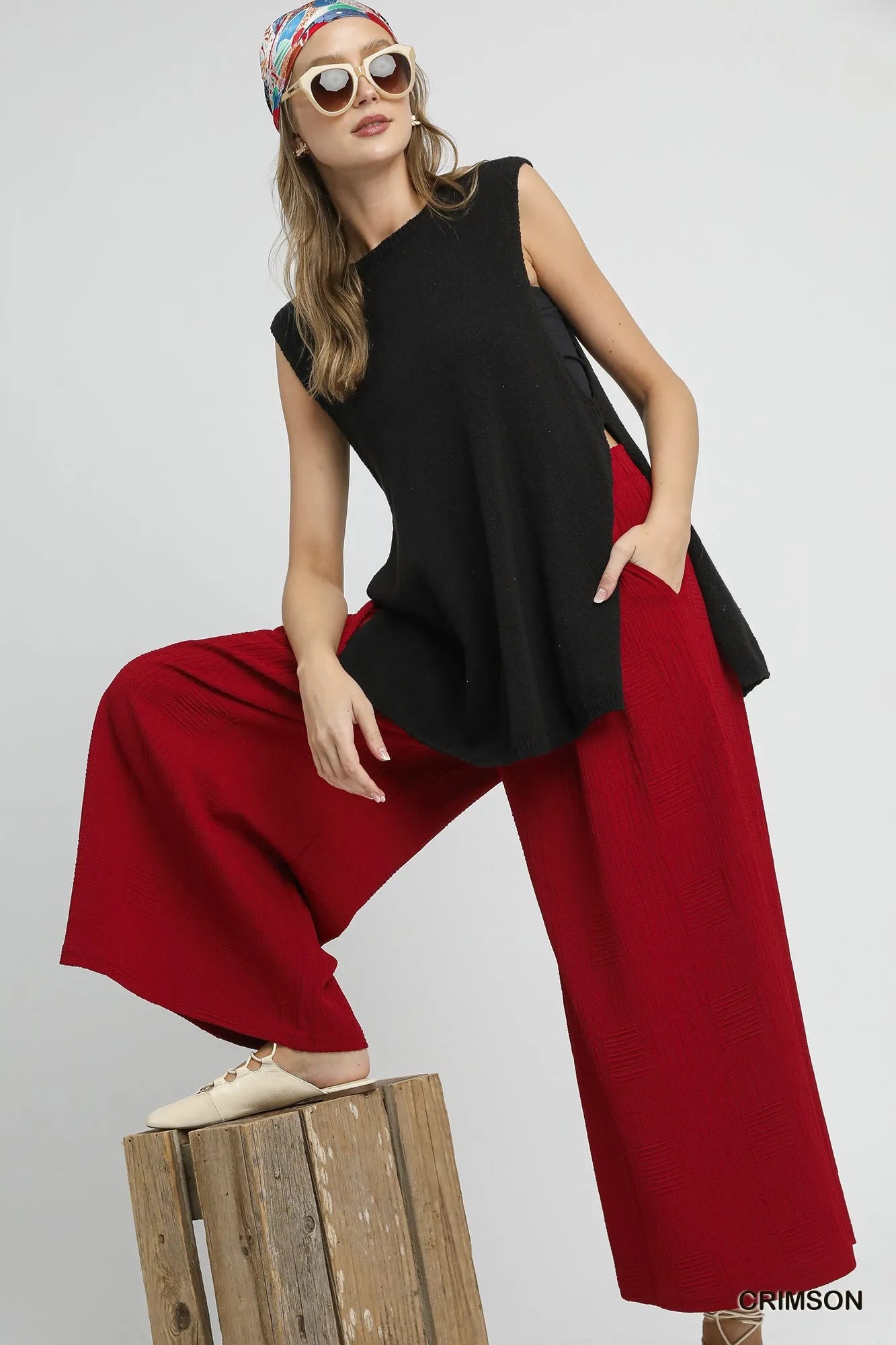 High-Waist Palazzo Elastic Pants