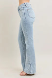 Full-Length Slimming Vintage Side Slit Bootcut Jeans