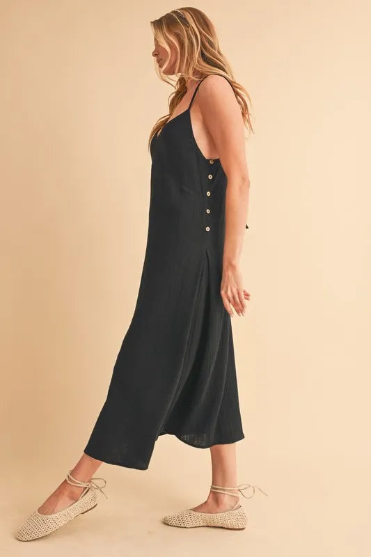 Side Button Midi Cami Dress