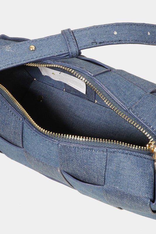 Woven Crossbody Bag with Adjustable Strap