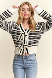 Bow Tie Stripe Sweater Top