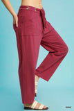 Adjustable Waist Relaxed Fit Casual Bottoms