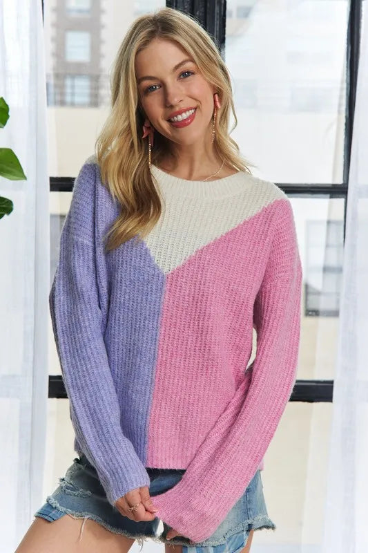 Colorblock Comfy Sweater Top
