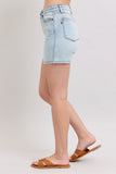 Full Size 2 Button Denim Shorts with Pockets Plus Size