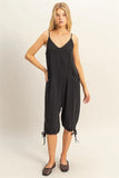 V-Neck Pocket Detail Side Tie Hem Romper