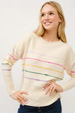 Multi Striped Pullover Sweater Top