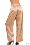 Wide-Leg Satin Pants