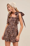 Floral Smocked Romper With Adjustable Tie Straps