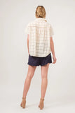Eyelet Loose Button Down Shirt