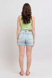 Full Size 2 Button Denim Shorts with Pockets Plus Size