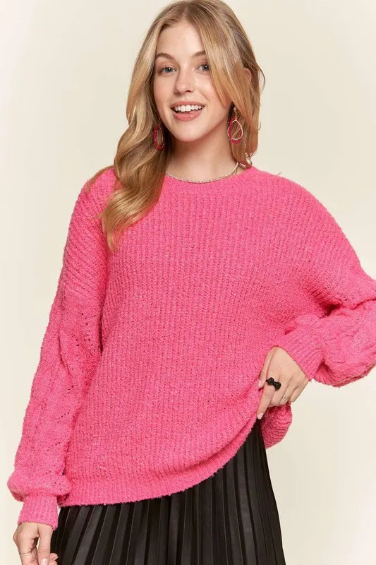 Puff Sleeve Cozy Sweater Top