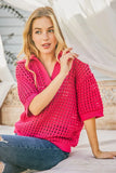 Hollow Out Polo Sweater Top