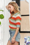 Striped 3/4 Sleeves Sweater Top