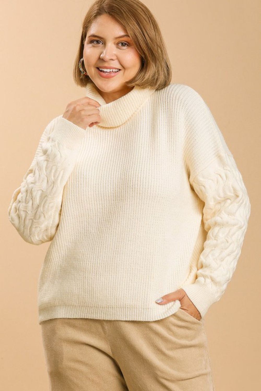 Full Size Turtle Neck Long Sleeve Sweater Plus Size