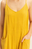 V-Neck Pocket Detail Side Tie Hem Romper