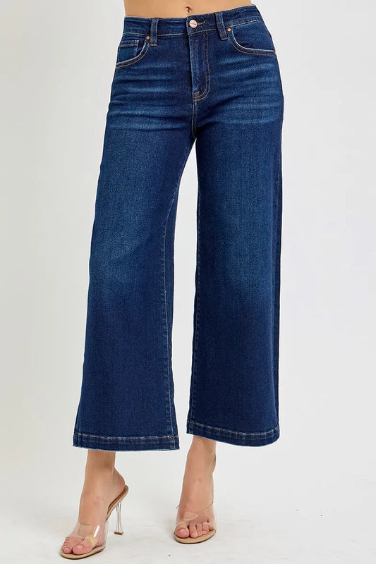 High-Waisted Crop Flare Denim