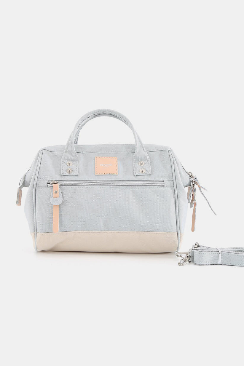 Waterproof Canvas Removable Strap Handbag - Ivory/Blue