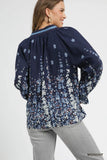 Floral Vine Blouse with Dramatic Balloon Sleeves