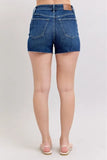 High Waist Criss-Cross Waistband Denim Shorts