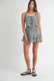 Gingham Plaid Crop Top and Mini Skirt Set