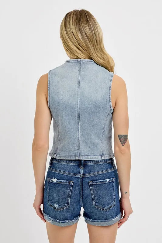 V-Neck Button Down Vest