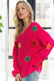 Multi Color Star Sweater Top