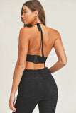 Long Sleeve Crop Sweater Top and Inner Bra Set