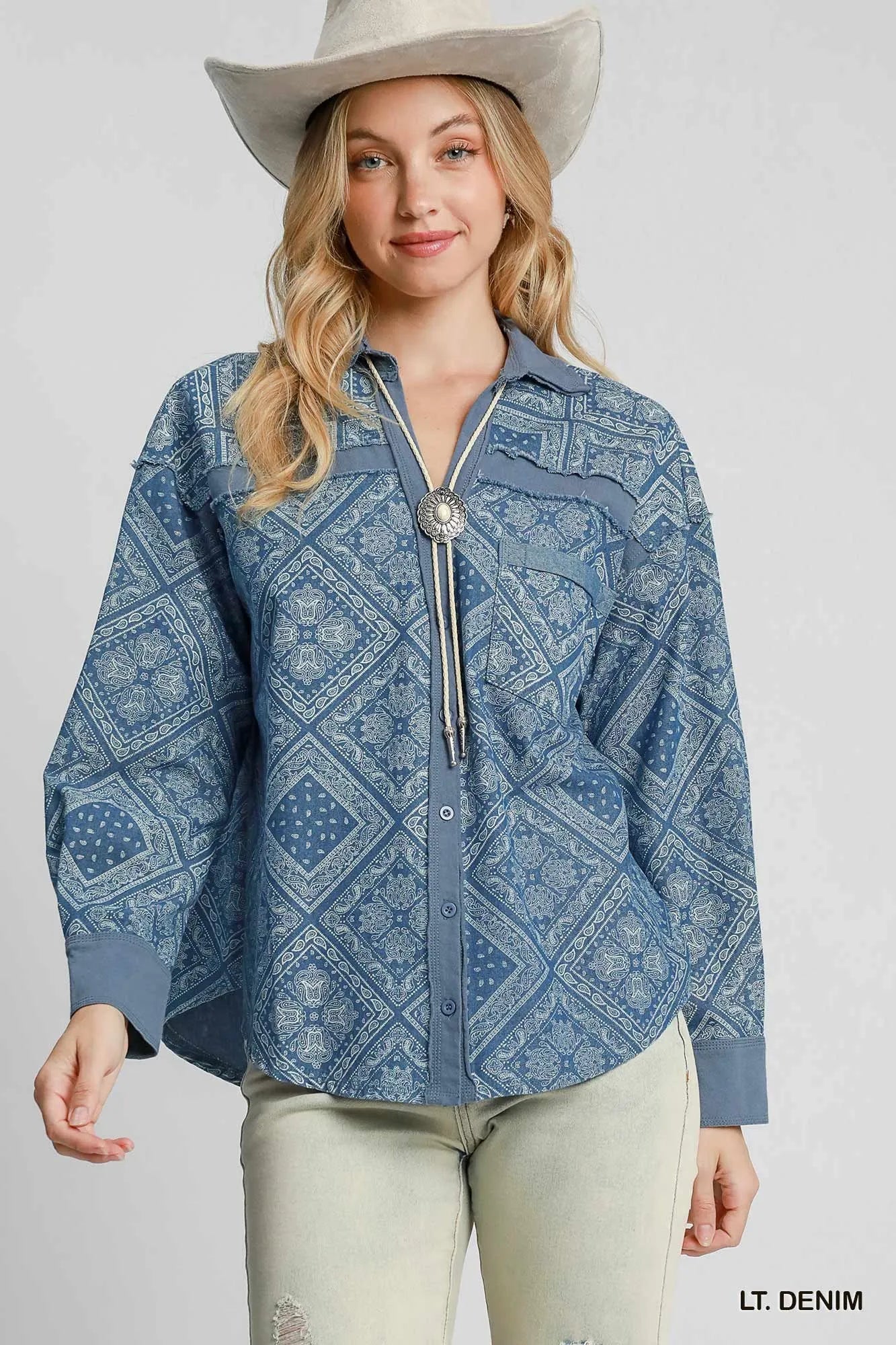 Vintage Patchwork Denim Shirt Jacket