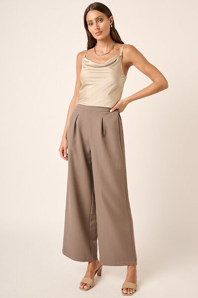 Inverted Pleat Detail Wide Leg Pants