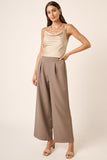 Inverted Pleat Detail Wide Leg Pants