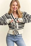 Bow Tie Stripe Sweater Top