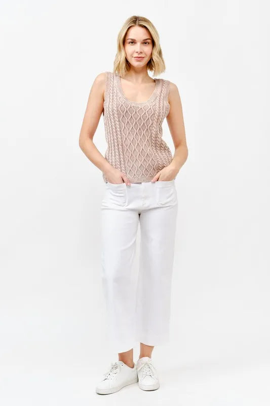 Washed Scoop Neck Sweater Tank
