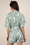 Oversized Printed Button Down Resort Romper