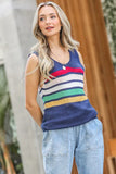Stripe Summer Sweater Sleeveless Top