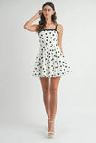 Polka Dot Mini Dress with Ricrac Trim Strap