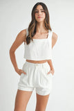 Sleeveless Crop Top and Shorts Set