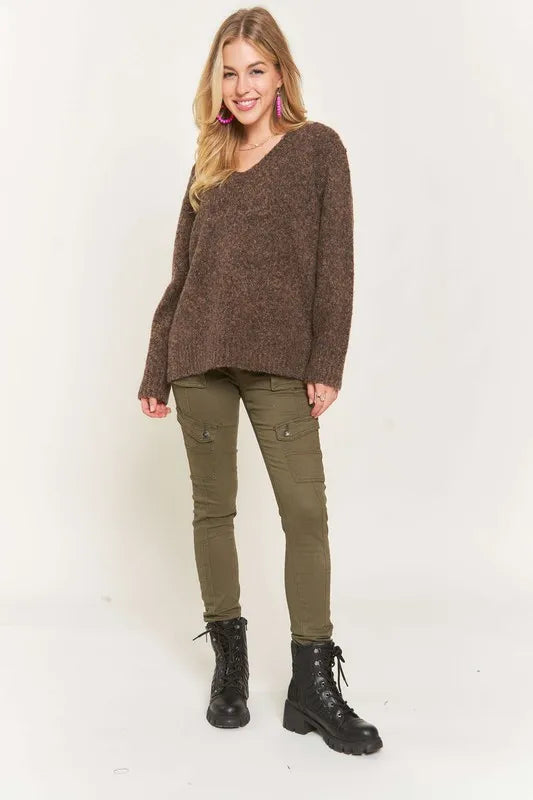 Two Tone Sweater Tunic Top