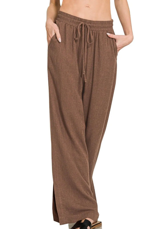 Relaxed Fit Linen Trousers