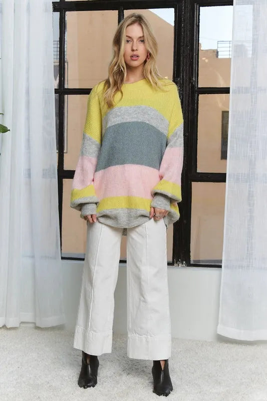 Stripe Round Neck Sweater